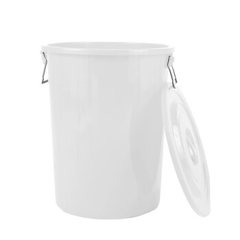 兰诗（LAUTEE）DA2144 大号塑料桶工业储存胶桶带盖圆形储水桶  蓝色50升【带盖】