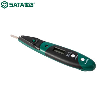世达（SATA）62602 双色带照明灯数显测电笔