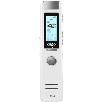 爱国者（aigo）录音笔 R6611 8G 微型 专业 高清远距降噪 MP3播放器 学习/会议采访取证 白色