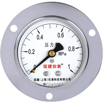 匡建仪表（CONJANT）Y-60ZT压力表轴向带边 水压油压液压表 高精度压力表 M14*1.5螺纹 0-1MPa