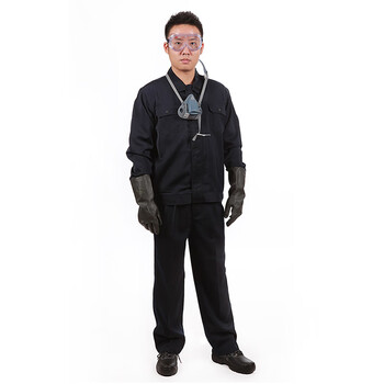 YOURFIELD永辉 811320036耐酸碱化学品防护服藏青分体工作服上衣+裤子 定做1套 XXXL码