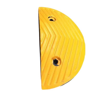 冰禹 BYlf-533 减速带 橡胶斜坡缓冲带 减速垄道路减速板坡道 32*3.5cm半圆头 1对