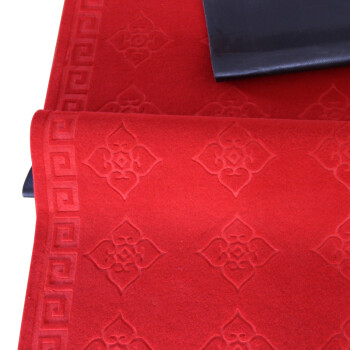 海斯迪克 HK-607 拉绒压花防滑地毯 PVC橡胶地垫 红色1.6m宽*15m（整卷）