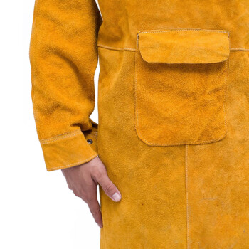 劳博士 LBS-624 电焊服 焊工牛皮焊接服劳保耐高温防火花 黄色