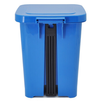 益美得 脚踏式分类垃圾桶小号脚踩带盖酒店客房垃圾桶 脚踏12L蓝色（可回收物）