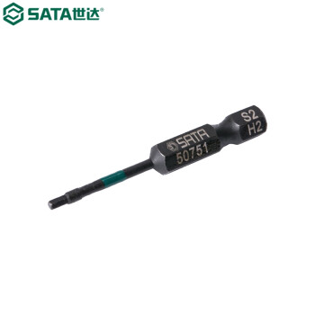 世达（SATA）59751 10件套6.3MM系列50MM长抗冲击六角旋具头 2MM