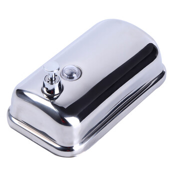 海斯迪克 HK-754 手动不锈钢皂液器 酒店壁挂皂液瓶洗手液器皂液盒 洗手液器 500毫升