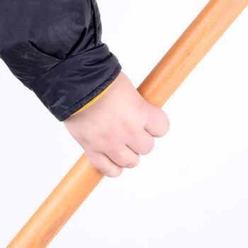 康丽雅 K-1257 槐木杆配件 铁锨杆耙子杆雪铲把木柄实木把 1.4米红黄色