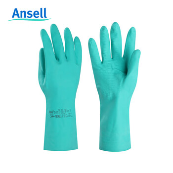 安思尔（Ansell）37-176 丁腈橡胶防化手套植绒内衬 9码/L码 1副【整打购买-12副/打】