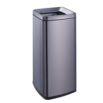 南 SF23-F01 长方形房间桶 黑金 餐厅商用 南方垃圾桶 无盖果皮桶不锈钢垃圾桶 23L容量