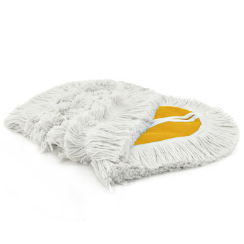 益美得 加厚棉线拖布大号尘推拖把替换布配件 黄色40cm拖布