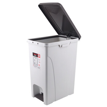 益美得 塑料脚踏垃圾桶商用大号办公室脚踩式垃圾箱 经典竖款30L