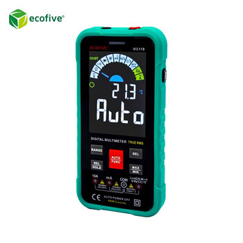 ecofive（莱靡） MS118 卡片万用表 智能防烧大彩屏双显示免换挡真有效值 1年维保