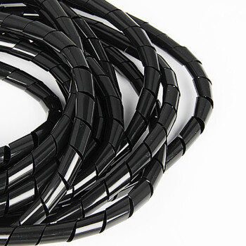 BOWERY缠绕管PE塑料束线管电脑线缆整理电线收纳理线管光纤保护电源线网线包线管12mm黑色 7.5米/卷 1卷