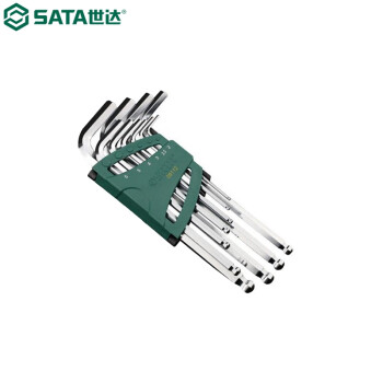 世达（SATA）09112 10件加长球头内六角扳手组套 09112