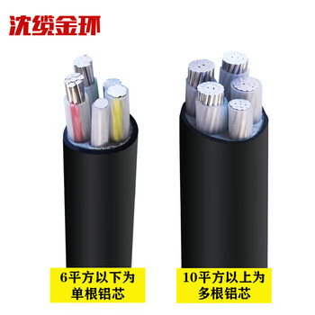 沈缆金环 ZR-YJLV-0.6/1KV-4*25+1*16mm² 国标铝芯阻燃电力电缆 1米