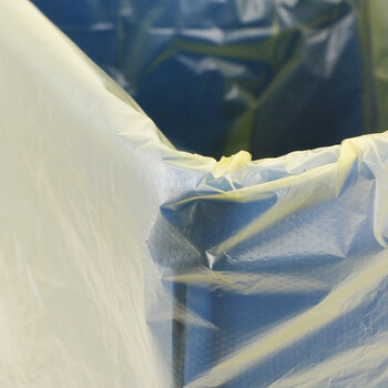 益美得 加厚黄色医诊疗所用垃圾袋一次性废物袋手提袋 平口袋60*70cm（100只装）