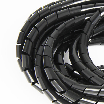 BOWERY缠绕管PE塑料束线管电脑线缆整理电线收纳理线管光纤保护电源线网线包线管20mm黑色 3.5米/卷 1卷