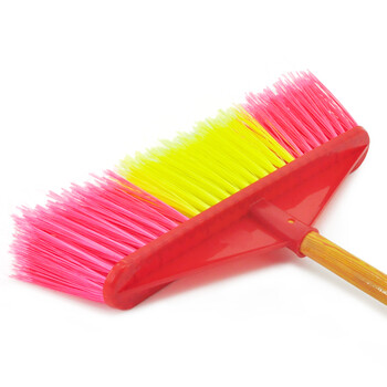 益美得 木柄硬毛扫把户外庭院笤帚商用物业环卫清洁扫把 黄直杆硬毛（三把装）