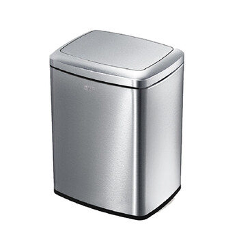 南 SF12-F03 南方摇摆盖环境桶  砂银钢 商用不锈钢垃圾桶 酒店宾馆客房果皮桶 容量12升