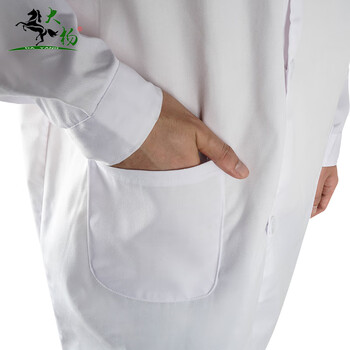 大杨327长袖棉白大褂 学生实验室搬运劳保服加工厂工装美容服工作服 M码/165cm 定制