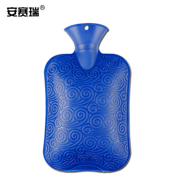 安赛瑞 热水袋 注水暖手袋注水1000ml 加厚暖水袋暖脚暖身暖手灌水袋 蓝色 25670
