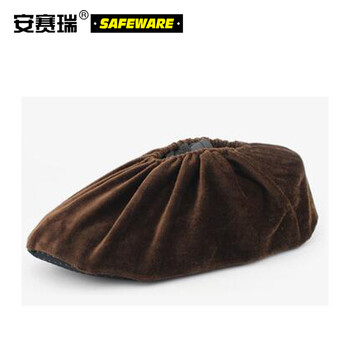 安赛瑞 绒布鞋套 防滑底可重复使用 机房防尘加厚脚套 10双装 咖啡色 13750