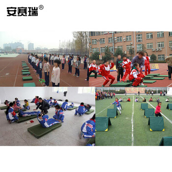 安赛瑞 体操防护垫 跳高垫训练垫海绵垫摔跤垫 折叠帆布垫军绿色 长1m宽0.5m厚0.05m 27135