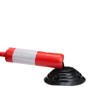 鼎红 不倒翁警示柱PE弹力柱交通安全反光防撞柱橡胶底座高80cm白膜款