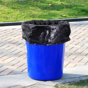 益美得 平口垃圾袋大号塑料袋餐厅工业垃圾桶大垃圾袋黑色 80*100cm*50只装