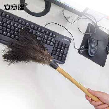 安赛瑞 鸵鸟毛掸子 除尘掸子 清洁掸子 车用扫灰清洁工具 中号 710682
