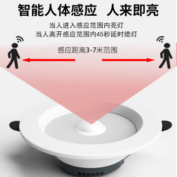 东君 LED人体感应筒灯 2.5寸 开孔75-80mm DJ-05G 3W 白光