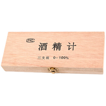 匡建仪表（CONJANT）木盒三支组酒精计可测0-100°含100ml塑料量筒