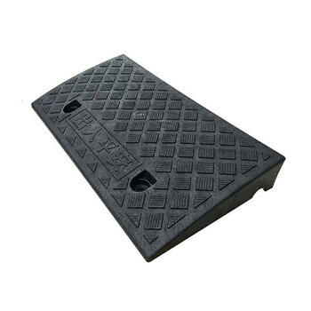 冰禹 BYaf-507 塑料斜坡垫 上坡垫马路牙子台阶垫路 爬坡垫门槛垫 黑色50cm长11cm高