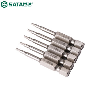 世达（SATA）59356 5件套6.3MM系列50MM长六角旋具头6MM