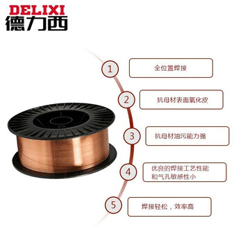 德力西气保焊丝二氧化碳气体保护药芯焊丝ER50-6二保焊丝 【1.0mm实芯】3公斤
