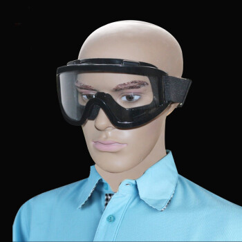 谋福 CNMF 8575 高清防冲击护目镜 工业眼罩 劳保防护眼镜  （黑框防雾带海绵款）