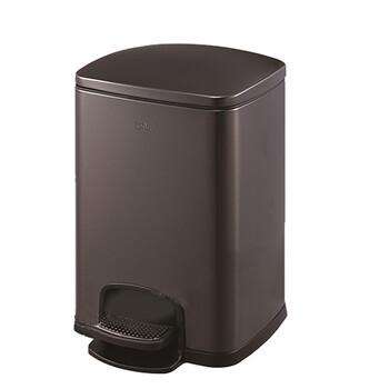 南 SJ20-F01 南方方形脚踏桶  黑金 防指纹 容量20升 酒店宾馆商用客房不锈钢垃圾桶 居家房间桶 果皮桶