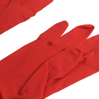 冰禹 BY-77S 防滑耐磨工业乳胶橡胶手套 劳保保洁手套 38cm红色乳胶 L码（1双）