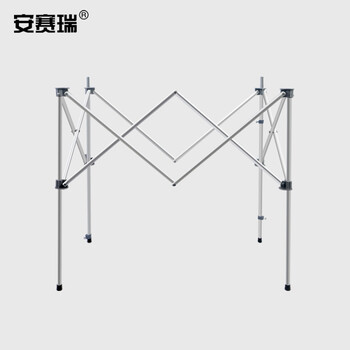 安赛瑞 促销台 铝合金促销展示柜台 40×70×180CM 便携拉网折叠桌咨询台超市宣传架宣传试吃台 仅架子23771