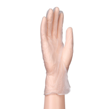 鸣固  一次性餐饮手套PVC防护手套 100只/包  S