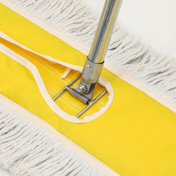 康丽雅  平板拖把80CM 长柄分类大堂尘推商用棉纱线排拖地拖蓝色 1个装