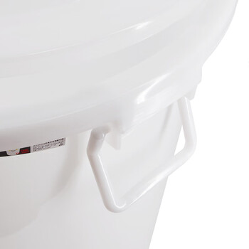 益美得 圆形大号水桶塑料垃圾桶储物桶商用户外带盖工业用大桶 80L白色