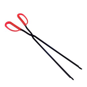 金诗洛 KSL149 加厚火钳夹子 铁钳带胶套扁头垃圾钳拾物夹饼夹环卫垃圾夹 70cm 1个