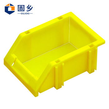固乡零件盒组合式螺丝收纳盒分类物料元件配件盒五金工具货架斜口黄色R1号180x125X75mm型号QL-XKH-YX1