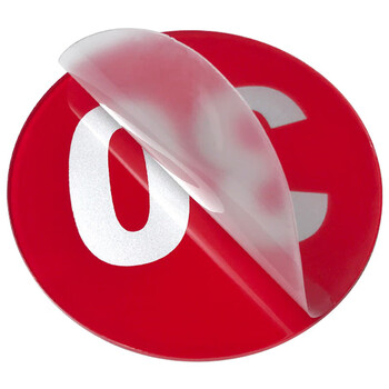 冰禹 亚克力数字号码牌 座位台号牌更衣柜号标识牌 小圆款红5*5CM(起订6) BYbp-519