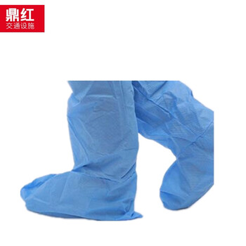 鼎红 一次性工作服无纺布带帽防护服防尘服工作服喷漆打扫透气连体服(5件装）蓝色SMS加厚款（有帽无脚套）