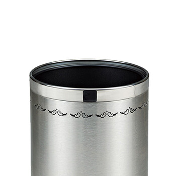 南 GPX-45F 南方圆形双层镂空花房间桶 紫荆花镜钢圈砂钢身 商用酒店宾馆客房不锈钢垃圾桶 果皮桶 房间桶