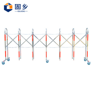 固乡 电力施工伸缩围栏高压危险隔离栏 不锈钢伸缩围栏 可移动护栏道路施工围挡 隔离栅栏定做款5米长