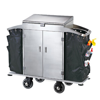 南 C-38B 南方客房服务车 砂纹钢  酒店房口车多功能工作清洁车布草车服务车